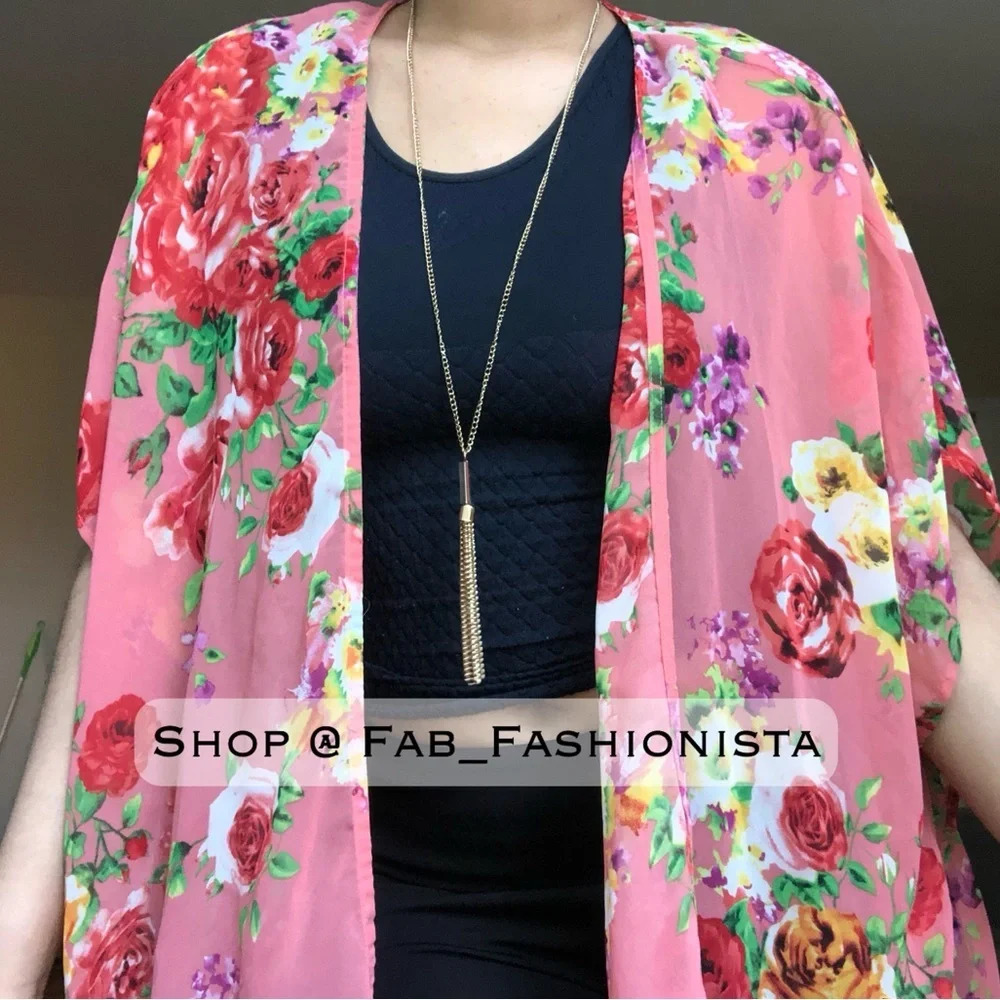 Floral kimono top cover size medium